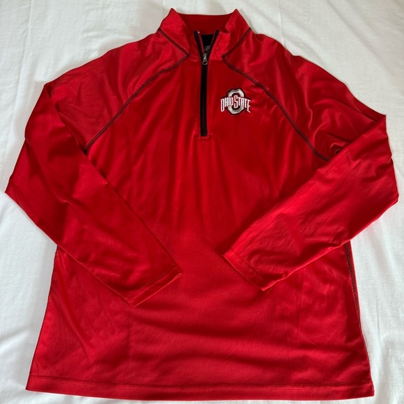 Varsity Authentic Dri Fit Ohio State Buckeyes Long Sleeve 1/4 Zip Pullover Sz L - Picture 1 of 7